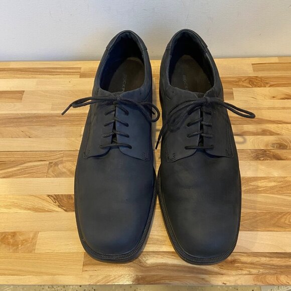Rockport Men Black Nubuck Leather Oxford Dress Shoes Size 12W formal casual chic - Picture 5 of 15